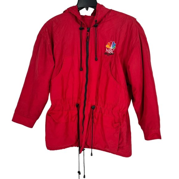 NBC Experience New York Vintage Red Adult Silk Adirondack Jacket‎ Size Medium - Picture 1 of 5